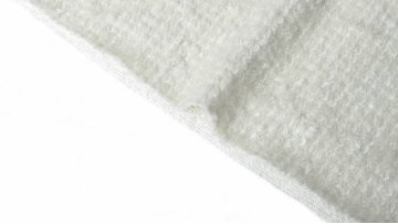 Pure White Shinning Mohair Wool Blended Fabric