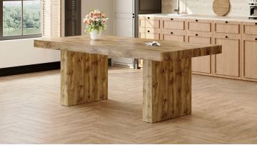 Wood Pattern MDF Dining Table For Modern Homes