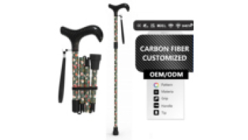 Christmas-tree Pattern Ergonomic Handle Balanced Adjustable Extendable Mobility Aid Lightweight Black Foldable Walking Stick1