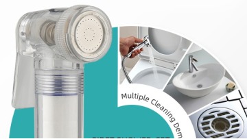 PC Transparent Household High Pressure Toilet Handheld PP Cotton Filter Bidet Spray Shattaf1