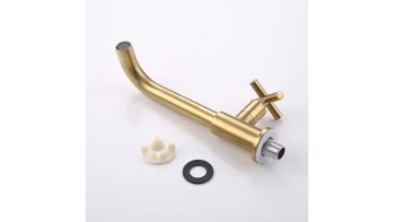 2022 New Luxury Golden Basin Faucet Hot Cold Water Bathroom Mixer Taps Brass Basin Faucet with Cross Single Handle1