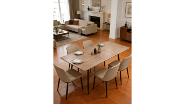 BR-24E02 Elevate Your Family Meals with This Modern Extendable Wooden Dining Table