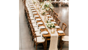 Top Quality Commercial Furniture Rectangle Shape Nature Wood Outdoor Wedding Wooden Folding Hotel Banquet  Table1