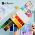 Superior 36/48/60 Colors Solid Watercolor Paint Set With Water Brush Pen Portable Water color Pigment For Drawing Dropshipping