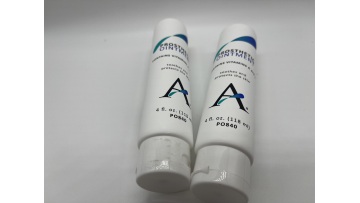 white and blue matte cosmetic tube