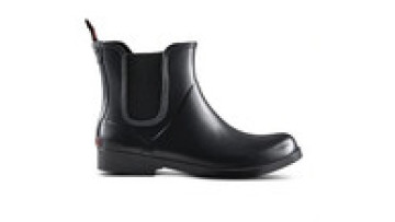 Women Non-glossy Black Rubber Rain Boots1