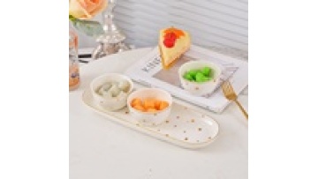 Ceramic Snack Bowl with Condiment Containers1