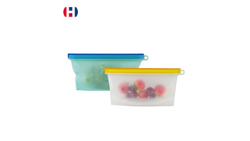 2PC High Quality Fridge Food Preservation Bag Reusable Silicone Food Storage Bag With Zipper  HOZ Kitchenware1