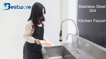 Stainless Steel Kitchen Faucet with Powerful Spray