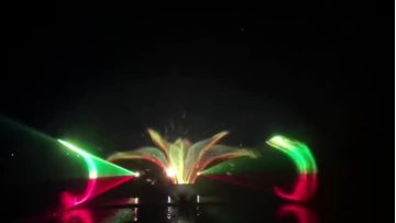Nice water screen movie fountain