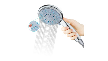 Hot-sale 5 functional Handheld Chromed Round Plastic Hand Shower With Slide Bar1