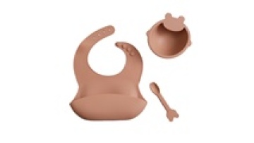 Colorful Style Food Grade  Silicone Baby Feeding Bowl Useful Silicone feeding set1