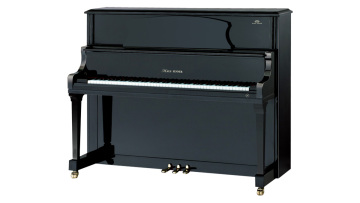 wooden upright piano