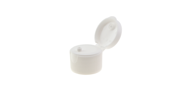 28/410 white ribbed flip top cap