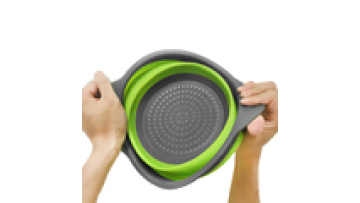 Silicone Collapsible Strain Colander Kitchen Foldable Fruit Vegetable Washing Drain Basket with handle1