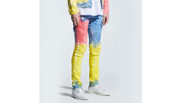 Rapper Tie-dye Contrast Color Personalized Outdoor Trouser Pants Latest Design Gentle Cool Men's Jeans Tapered1