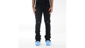 OEM Jean For Flared Trousers Man Black Male Denim Jeans Thick Pants street Hip Hop Street1