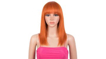 Fashion Ginger Orange 14 Inch Straight Wigs with B
