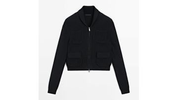 Women's zipper knitted cardigan