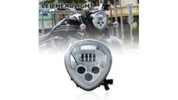 YongJin High Visibility Chrome Motorcycle Front Lamp with DRL for Yamaha XV19001