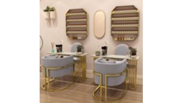 Free sample  customization New models Modern style tempering glass wireless charge furniture  Manicure Beauty salon Nail table1