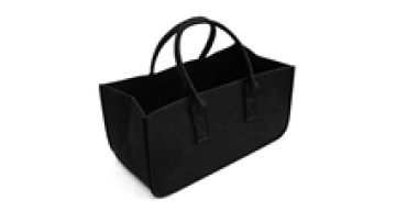 customized size faux leather sturdy firewood packing bag felt fireplace wood basket1