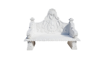 Classical Design Engraved Stone Bench with Floral Details