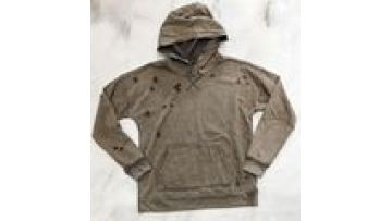 Custom Streetwear Heavyweight distressed Acid Wash French Terry Cotton Pullover Blank Hoodie For Men1