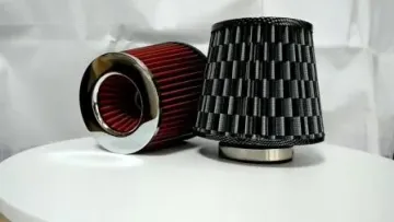 3′ ′ Black Car Air Filter with Black Top and Bottom for Air Intake Pipe1