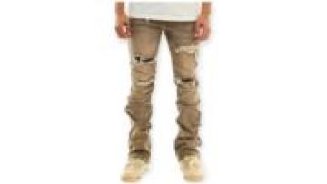 High Quality Manufacturer New Style Custom Fashion Ripped Stacked Jeans Men1
