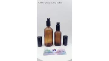 Amber glass spray bottle