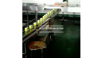 Plastic straw gluing