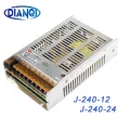 High quality new model Strip 12V 20A 240W 24V 10A Switching Power Supply Silver LED AC 110-220V Input to DC 24V J-240-24