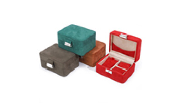 Custom logo Travel Jewelry Box Suede necklace Ring Jewelry box Velvet jewelry storage box set1
