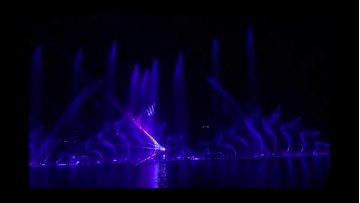 Colorful large water music fountain