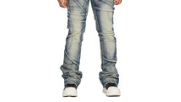 Custom Men's Denim Clothing Custom Logo Slim Fit Distressed Pant Stretch Skinny Stacked Ripped Jeans For Men1