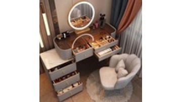 new design Bedroom Furniture Led Light White Color Optional Storage Dresser Vanity  Makeup Dressing Table With LED1
