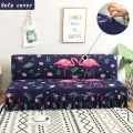 Flamingo All Inclusive Armless Sofa Cover Stretch Elastic with Skirt Edge for Folding Sofa Bed Cover Sofa Covers for Living Room