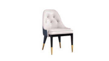Modern Tufted High Back Dining Chairs Solid Wood Covered by Copper Chairs1