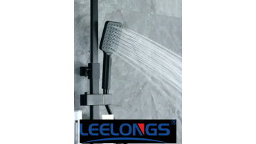 Leelongs Complete Set Stainless Steel Column Rainfall Wall Shower Set with Button Shower1