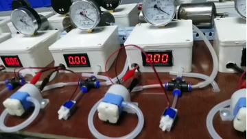 Mini vacuum pump and solenoid air valve aging test