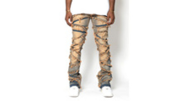 Stacked Jeans Men's Stacked Trousers Tapered Pants Ripper Jeans1