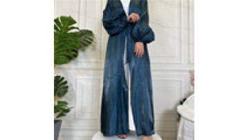 1926 Solid Color  IslamicLong Sleeve  Open Abaya1