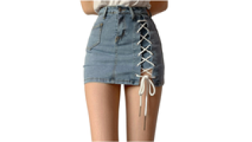 Hot Sell High Waisted Denim Drawstring Lace up Sexy Wrap Skirt for Women1