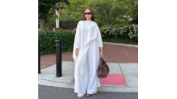 New Dubai Muslim Clothing Middle East Elegant Nida Top Turkey Islamic Fashion Long Blouse with Asymmetrical Hem Batwing Sleeves1