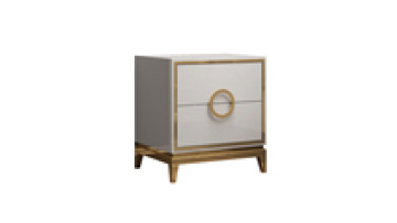 Foshan factory Modern luxury style night stand bedroom furniture beside table stainless steel base wood nightstands1