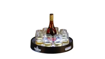 Barware Manufacturer Ravishing Decorative Custom Logo LED Light Plastic Serving Tray1