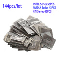 144pcs/lot BGA Direct Heat graphics card BGA Stencils INTEL/ NVIDIA/ ATI Video chips Bga Reballing Stencil Tample Kit