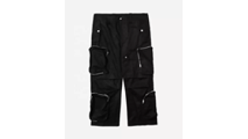 Custom Cargo Trousers for Men Loose Joggers with Zipper Pockets Cotton Twill Pants1