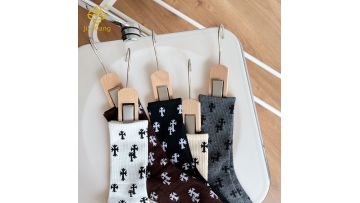 Korean Cross Flower High Socks AutumnWinter Sports Socks